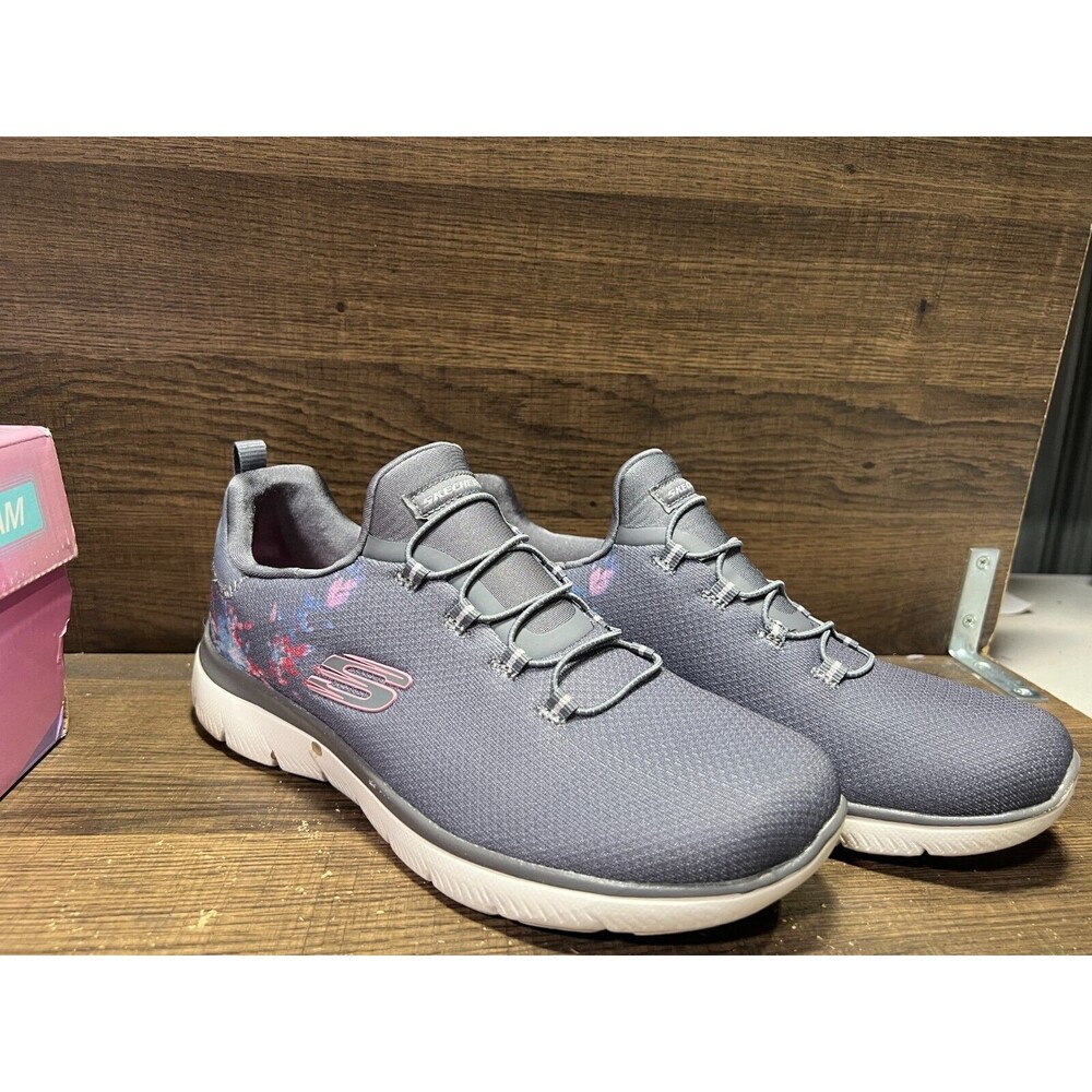 Skechers Summits Love Rain Washable Bungee Sneaker Charm Multi Women's 9M New